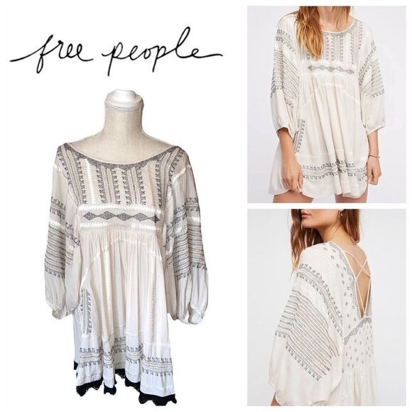 Free People Wild One Embroidered Top - Picture 1 of 16